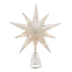 Battery Tree Topper - Silver Glitter Bethlehem Star