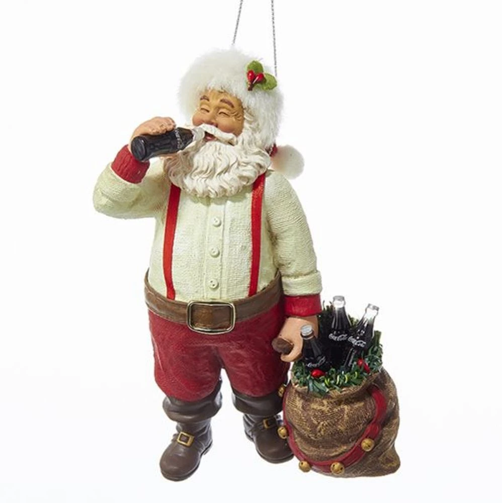 Christmas Ornament - Santa Drinking Coca-Cola - 5.5in 3 Christmas Ornament - Santa Drinking Coca-Cola - 5.5in