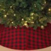 Christmas Tree Skirt Red/Black Buffalo Plaid - 48in -Christmas Tree Hill Store christmas tree skirt red black buffalo plaid 48in 9