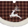 Christmas Tree Skirt Red/Black With Deer - 48in -Christmas Tree Hill Store christmas tree skirt red black with deer 48in 12