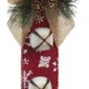 Door Hanger With Bells - Red With White Snowflake - 16in -Christmas Tree Hill Store door hanger with bells red with white snowflake 16in 15