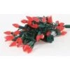 Faceted Christmas Lights - Red C6 LED - Electric/Green Cord - Set/50 -Christmas Tree Hill Store electric light set 50 led light string red 18