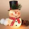 Electric Snowman Light - Frosted Glass With Metal Hat - 10in 2 Electric Snowman Light - Frosted Glass With Metal Hat - 10in -Christmas Tree Hill Store electric snowman light frosted glass with metal hat 10in 10