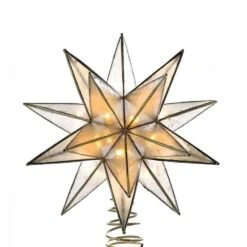Electric Tree Topper - 15-Point Gold Capiz Star - 8.25in