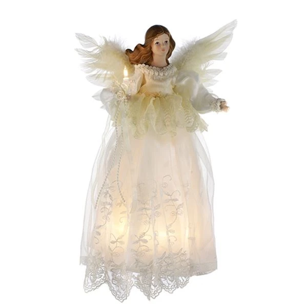 Electric Tree Topper - Ivory Angel - 14.5in 3 Electric Tree Topper - Ivory Angel - 14.5in