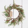 Holiday Artificial Wreath - Evergreen Pine With Red Pip Berries - 12 Inch -Christmas Tree Hill Store holiday artificial wreath evergreen pine with red pip berries 12 inch 16