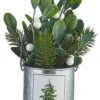 Holiday Botanicals Arrangement - White Berry Mistletoe Tin - 7.5 Inch -Christmas Tree Hill Store holiday botanicals arrangement white berry mistletoe tin 7 5 inch 13