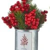 Holiday Botanicals Arrangement - Winter Berry Tin - 7.5 Inch -Christmas Tree Hill Store holiday botanicals arrangement winter berry tin 7 5 inch 13