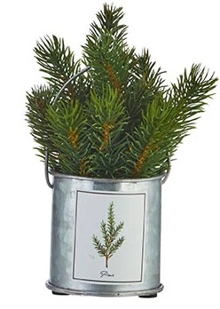 Holiday Botanicals Arrangement - Winter Pine Tin - 7.5 Inch