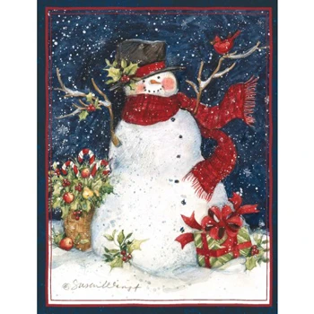 Lang Boxed Christmas Cards - Snowman Scarf - Susan Winget 3 Lang Boxed Christmas Cards - Snowman Scarf - Susan Winget
