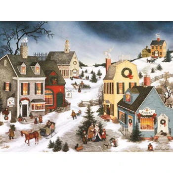 Lang Boxed Christmas Cards - Caroling In The Village - Linda Nelson Stocks 3 Lang Boxed Christmas Cards - Caroling In The Village - Linda Nelson Stocks