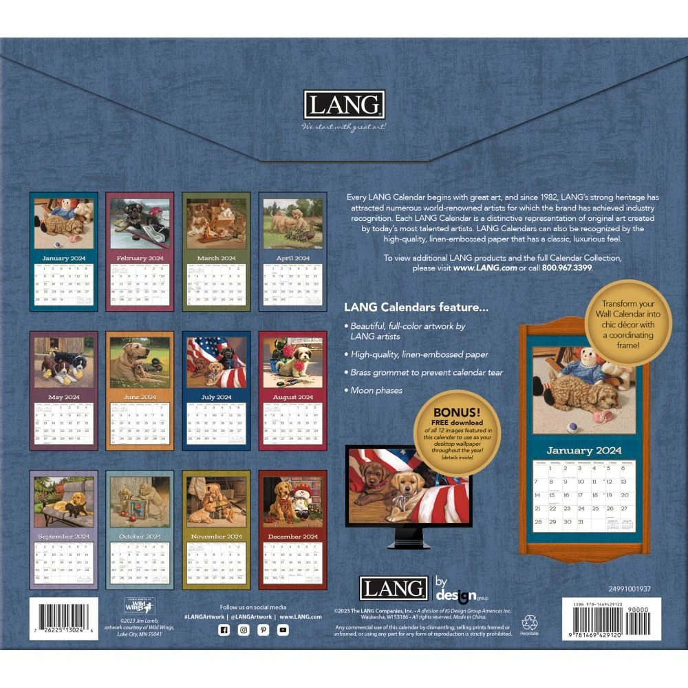 Lang Calendar - 2024 - Puppy - Jim Lamb 5 Lang Calendar - 2024 - Puppy - Jim Lamb - Image 3