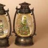 Lighted Water Lantern Snow Globe - Bronze - Christmas Tree -Christmas Tree Hill Store lantern snow globe battery timer bronze christmas tree 9 5in 13