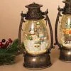Lighted Water Lantern Snow Globe - Bronze - Snowman -Christmas Tree Hill Store lantern snow globe battery timer bronze snowman 9 5in 13