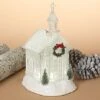 Lighted Water Lantern Snow Globe - Clear - Holiday Church -Christmas Tree Hill Store lantern snow globe battery timer clear holiday church 10 75in 12
