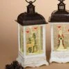 Lighted Water Lantern Snow Globe - White - Deer/Cardinals -Christmas Tree Hill Store lantern snow globe battery timer white deer with cardinals 10 5in 13