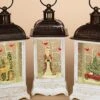 Lighted Water Lantern Snow Globe - White - Santa/Cardinals -Christmas Tree Hill Store lantern snow globe battery timer white santa with cardinals 10 5in 10