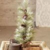 Long Needle Snowy Pine Tree With Cones - Table Top Tree - 2 Foot -Christmas Tree Hill Store long needle snowy pine tree with pine cones table top christmas tree 2ft 16