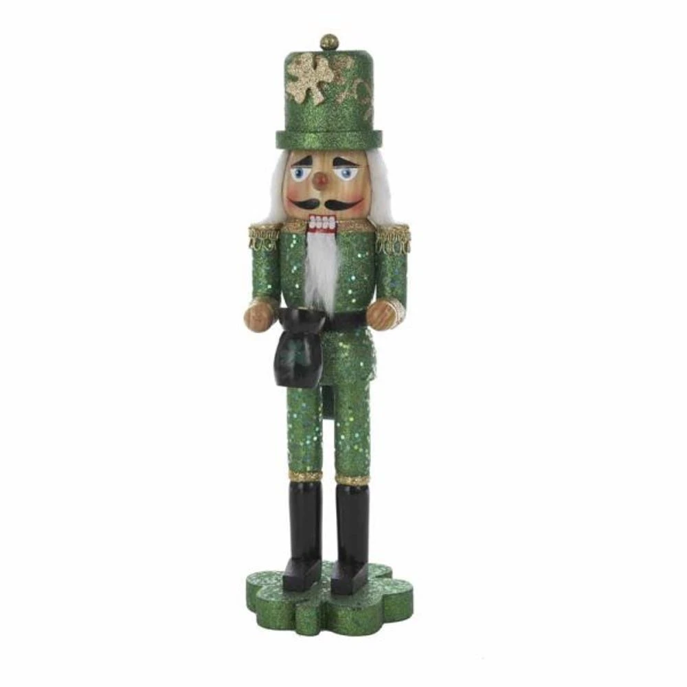 Nutcracker - Irish Nutcracker On Shamrock Base - 15in 3 Nutcracker - Irish Nutcracker On Shamrock Base - 15in