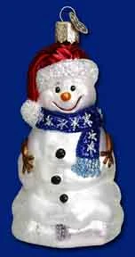 Old World Christmas Glass Ornament - Happy Snowman