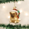 Old World Christmas Glass Ornament - Holly Hat Pug -Christmas Tree Hill Store old world christmas glass ornament holly hat pug 27