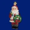 Old World Christmas Glass Ornament - Santa With A Wreath -Christmas Tree Hill Store old world christmas glass ornament santa with a wreath 18