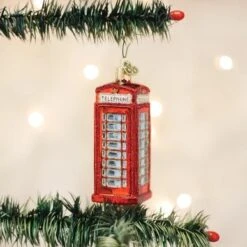 Old World Christmas Glass Ornament - English Phonebooth
