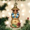 Old World Christmas Glass Ornament - Sand Snowman -Christmas Tree Hill Store old world christmas ornament sand snowman 15