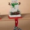 Snowman Stocking Hanger - Green Scarf/Santa Hat - 8.25in -Christmas Tree Hill Store snowman stocking hanger green scarf santa hat 8 25in 10