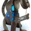 Solar Garden Statue - Dog With Blue Welcome Solar Light - 14in
