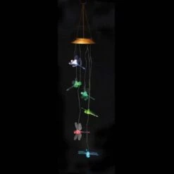 Solar Wind Chime - Color-Changing Dragonfly - 26 Inch
