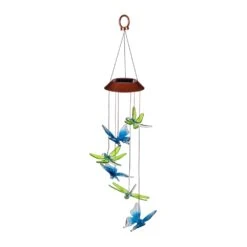Solar Wind Chime - Color-Changing Dragonfly/Butterfly - 26 Inch
